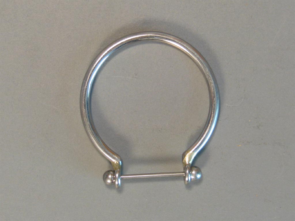 Frenum loop. d. stainless steel frenum loop and barbell. 